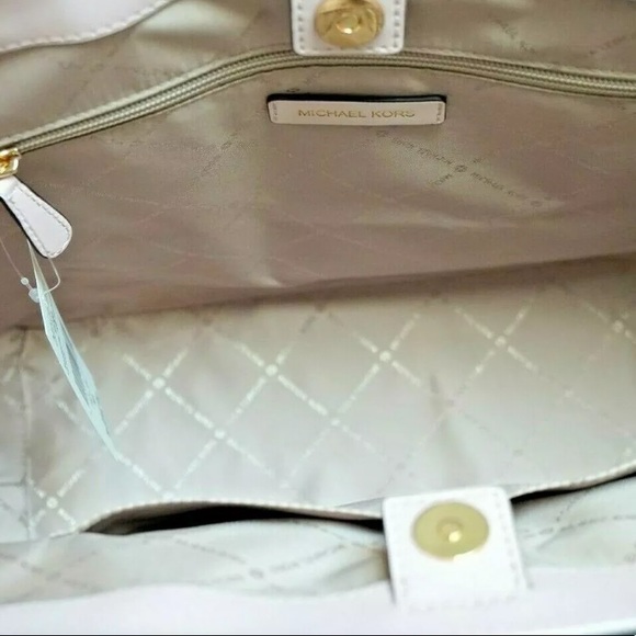 MICHAEL KORS SIENNA Large Tote Shoulder BAG In POWDER BLUSH Leather Canvas - Picture 6 of 16